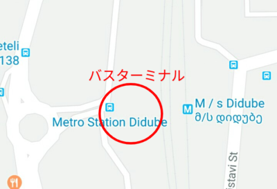 DIDUBEバスターミナルの地図