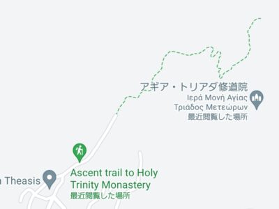 修道院への登山道の地図